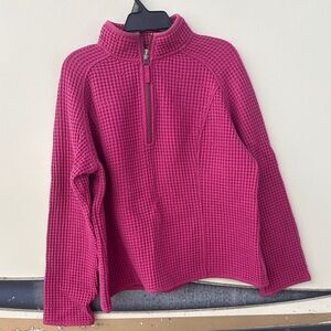 Cabela's Fuchsia Waffle Knit Quarter-Zip Pullover